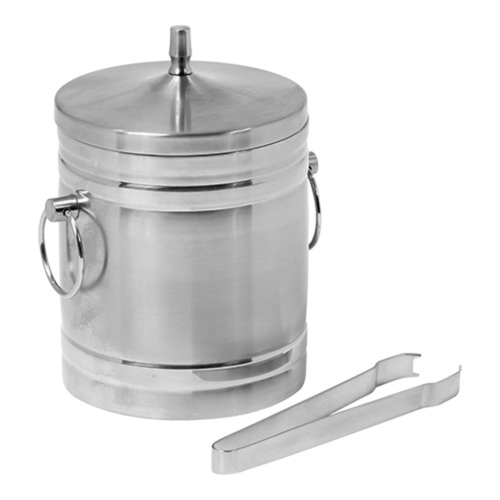 Emga Ijsblokjesemmer | Rvs | Dubbelwand | Incl. Ijsblokjestang | 3L | ø170x240(h)mm