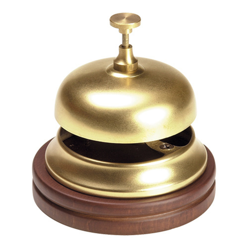 Emga Receptiebel | Messing | Houten Voet | ø110x120(h)mm