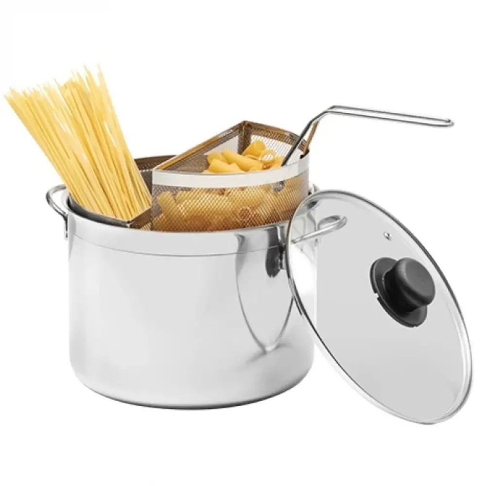 Emga Pastakookpan | Rvs | 6L | Div. Warmtebronnen | Incl. Pastamanden + Deksel | ø240x185(h)mm