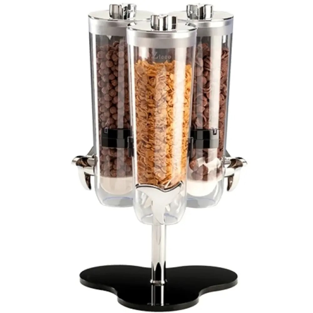Emga Ontbijtgranendispenser | Kunststof | 3x 1.5l | Draaibaar | 260x260x460(h)mm