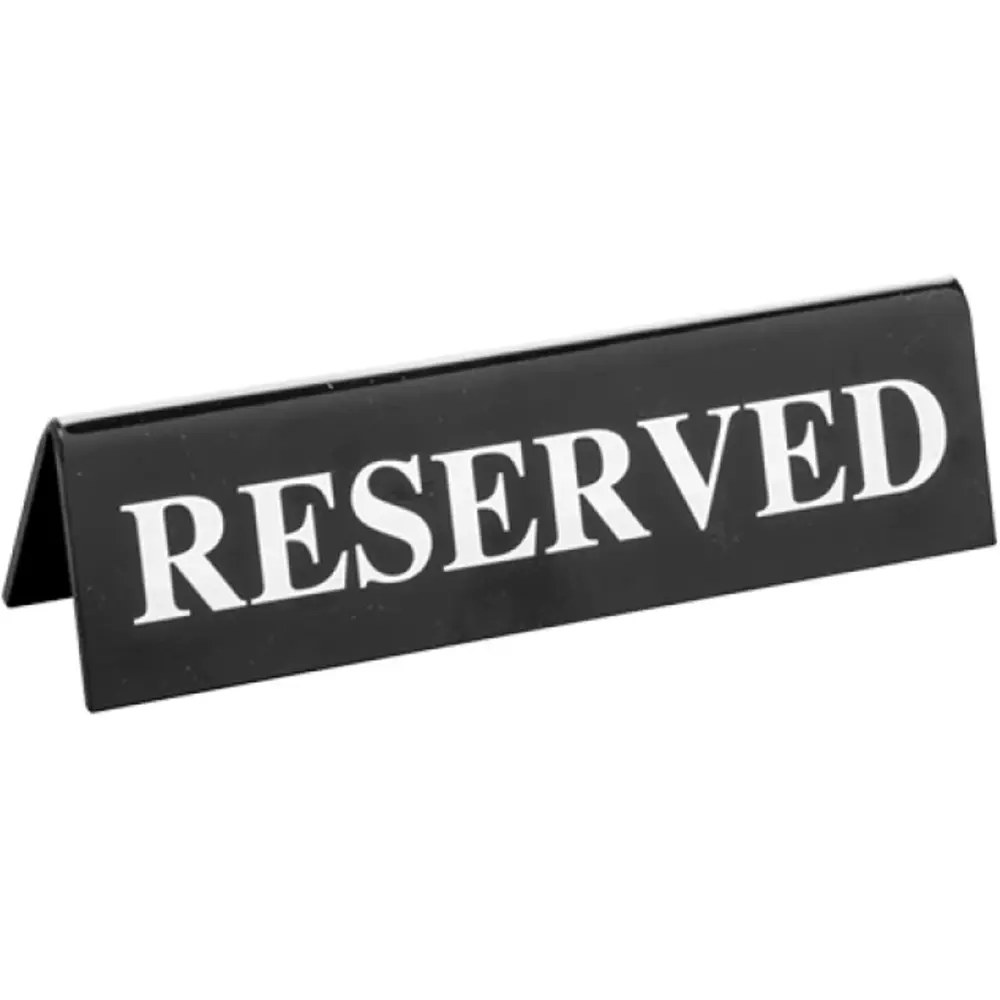 Emga Tafelbordje | Kunststof | "reserved" | 2-zijdig | 175x30x70(h)mm