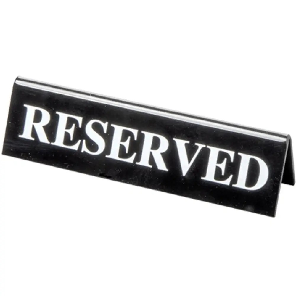 Emga Tafelbordje | Kunststof | "reserved" | 2-zijdig | 175x30x70(h)mm