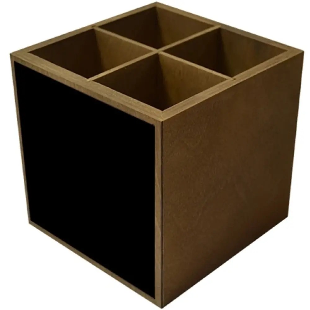 Emga Bestekbak | Hout | 4 Vakken | Met 1-zijdig Krijtbord | 100x100x120(h)mm