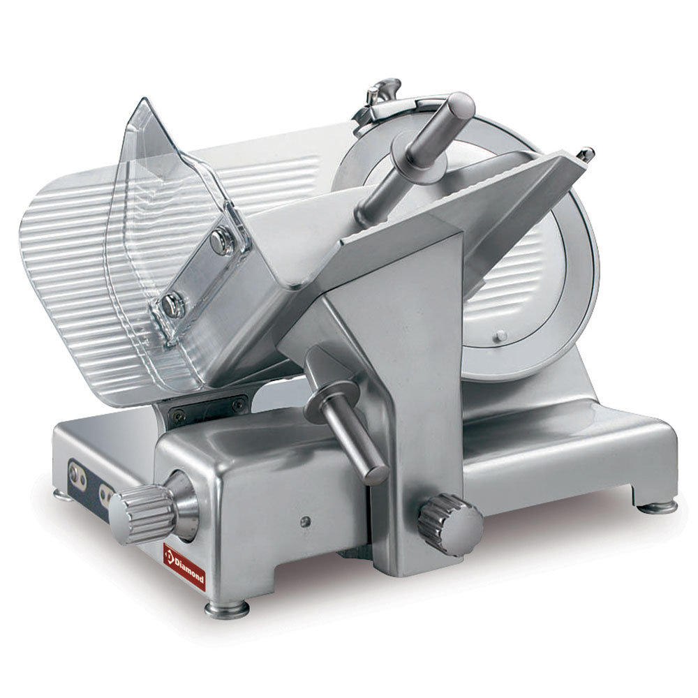 Diamond Vlees-/kaassnijmachine | Stonehenge Plus | Mes ø350mm | Capaciteit 270x230/ø255mm | Snijdikte 0-30mm | Zelfsmerende Tandwielaandrijving | 0.4kw (230v) | 575x575x530(h)mm