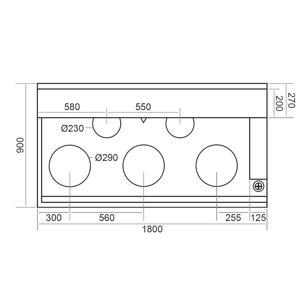 Diamond Worstengrill | Hotdog Line | 1 Zone (5 Rollen) | 0°c/300°c | 0.6kw (230v) | 545x320x240(h)mm