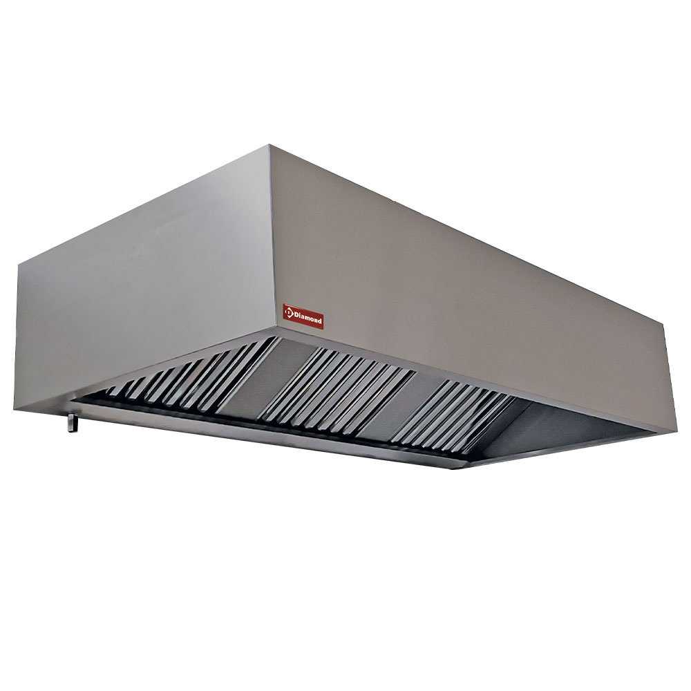 Diamond Muurdampkap | 5 Labyrintfilters 500x500mm | 2812m³/u | 3000x950x400(h)mm