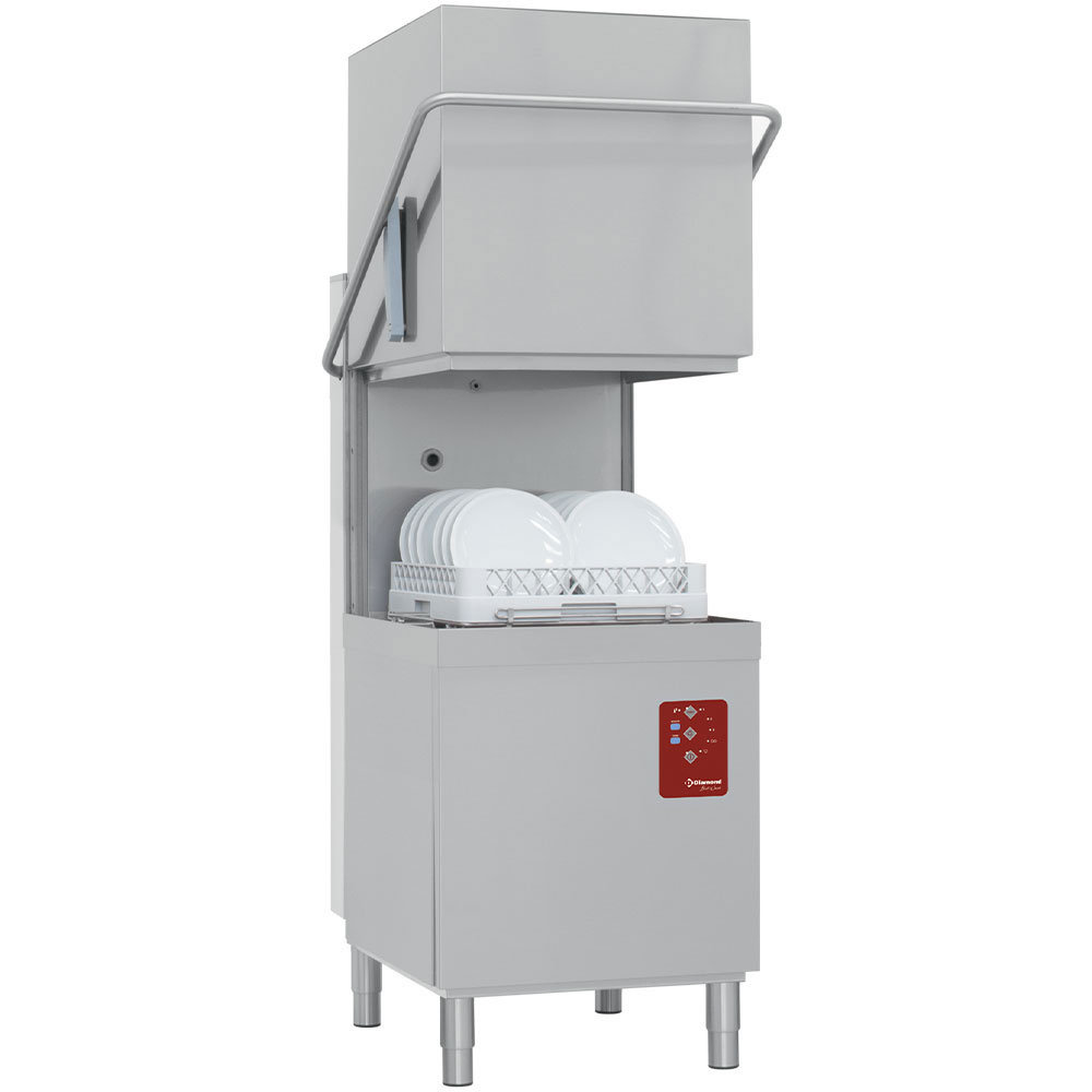 Diamond Doorschuifvaatwasser | Met Inlooptafel + Uitlooptafel + Spoeldouchekraan | 500x500mm Mand + Break Tank | 400v | 2620x800x1530/2010(h)mm