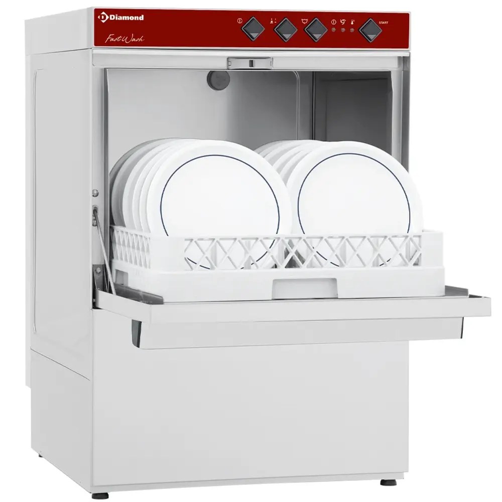 Diamond Horeca Vaatwasser | Fast Wash | Mand 500x500 | Afvoerpomp | Zeeppomp | Naglanspomp | 400v | 580x600x820(h)mm