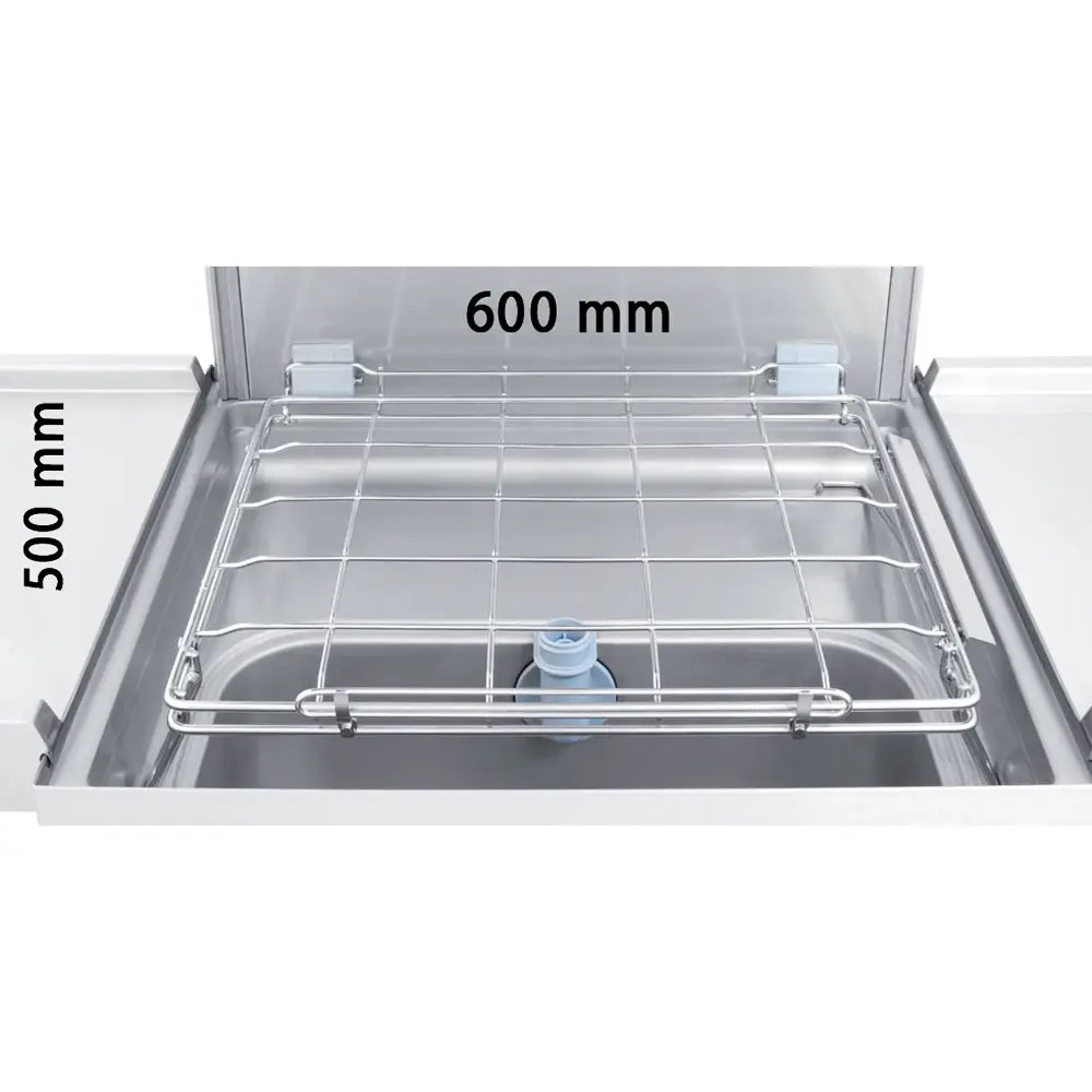 Diamond Horeca Vaat/pottenwasser Doorschuif Met Inlooptafel, Uitlooptafel en Spoeldouchekraan | 600x500mm Mand + Waterverzachter | 400v | 2620x740x1510/1945(h)mm