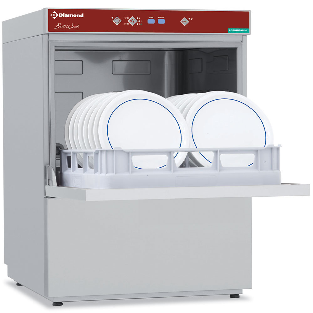 Diamond Horeca Vaatwasser + Osmose Unit | Ontsmetting | Mand 500x500mm | 400v | Afvoerpomp | Zeeppomp | Naglanspomp | Breaktank | 600x635x820(h)mm