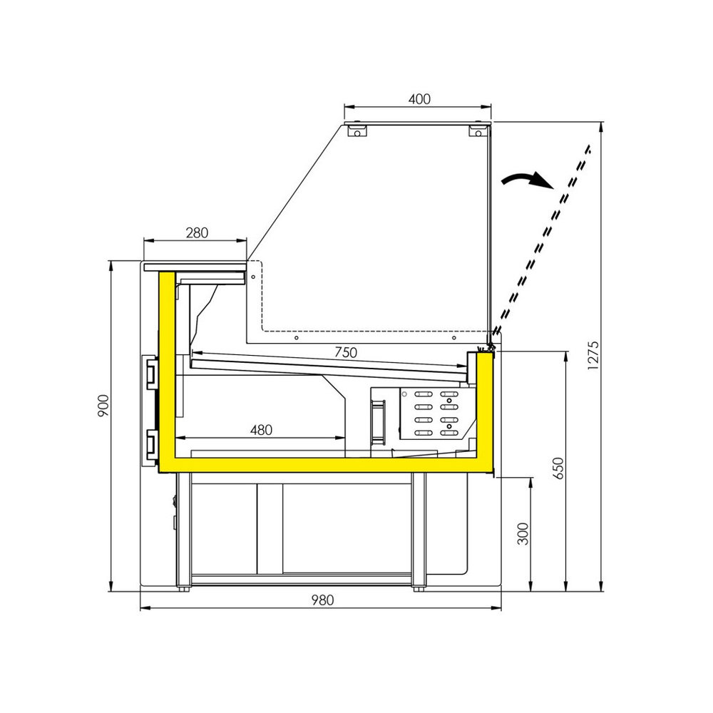 Diamond Bakkerij Koelwerkbank | 760l | 4 Deuren (en600x400) | 0°c/+8°c | Geventileerd |0.52kw | 2542x800x880/900(h)mm