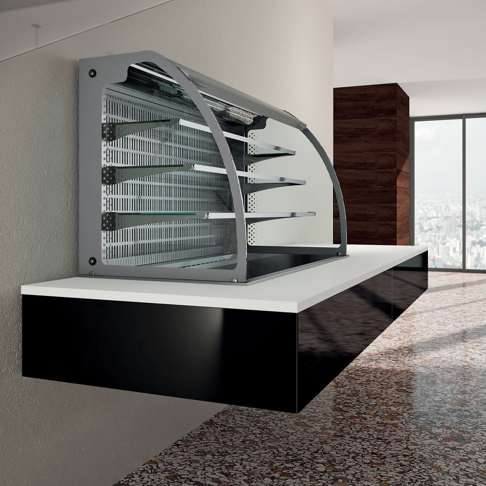 Diamond Drop-in Koelvitrine | Self-service (wandmodel) | -1°c/+7°c | Geventileerd | 0.9kw | 4 Schappen (1/1 Gn) | Intern Nachtgordijn | 1125x700x1580(h)mm