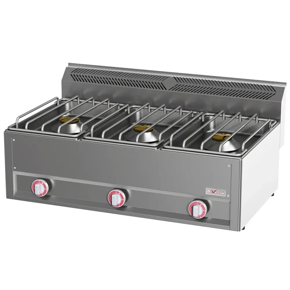 Diamond Teppanyaki | Gasplaat | Kast | 3 Zones | 3x 7kw | 1440x770x850(h)mm
