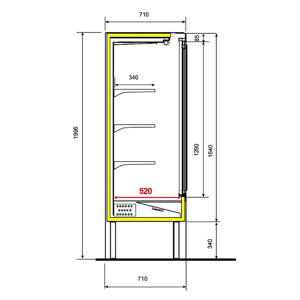 Diamond Wandkoeling | Dallas | Grijs/wit | 0°c/+2°c | Geforceerd | Draaideuren | 1500x710x1995(h)mm