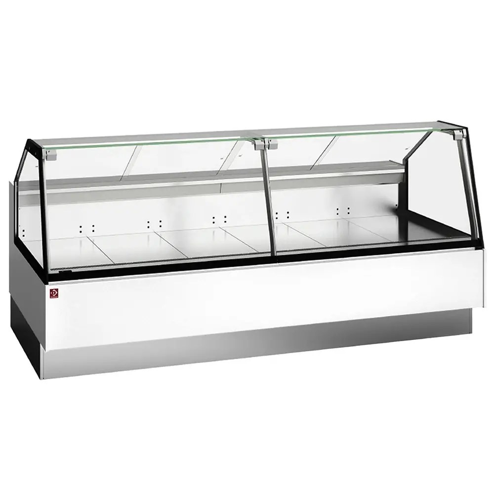 Diamond Wandkoeling | Rimini Line | Zwart | +1°c/+7°c | Statisch + Ventilator | Open | Intern Nachtgordijn | 2562x852x1500(h)mm