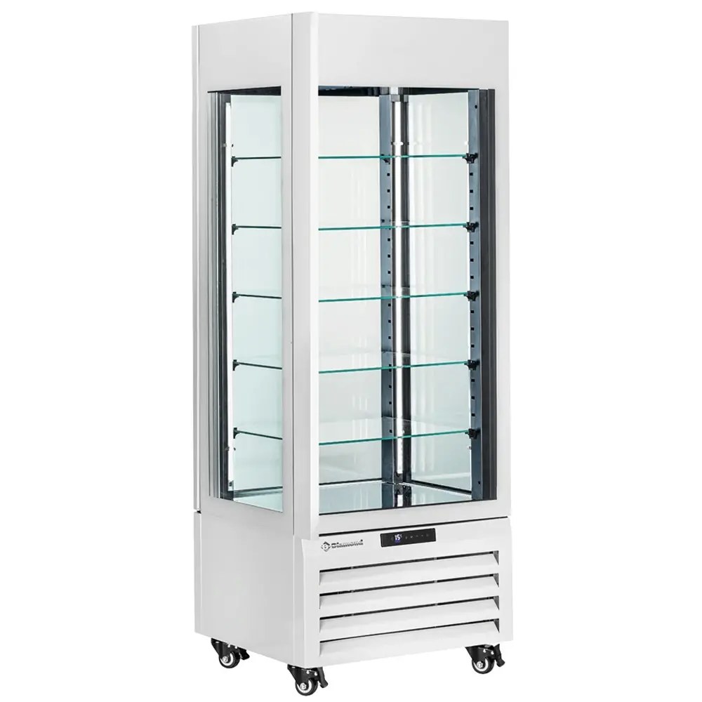 Diamond Wijnkoelvitrine | Exalta | Energiezuinig | 440l (90x 75cl) | Zwart | 1 Zone | 0°c/+10°c | Geforceerd | Wielen (geremd) | 700x650x1900(h)mm