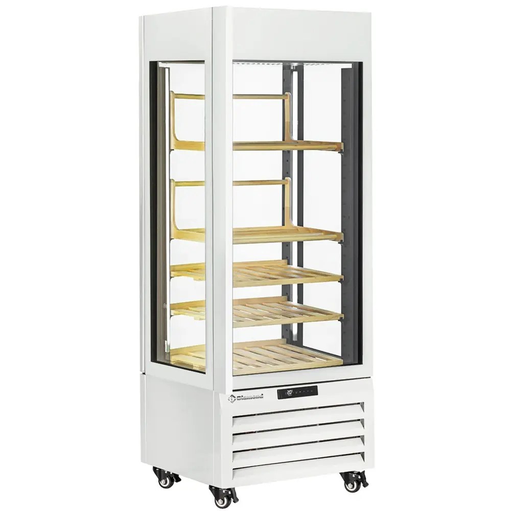 Diamond Wijnkoelvitrine | Exalta | Energiezuinig | 440l (66x 75cl) | Zwart | 1 Zone | 0°c/+10°c | Geforceerd | Wielen (geremd) | 700x650x1900(h)mm