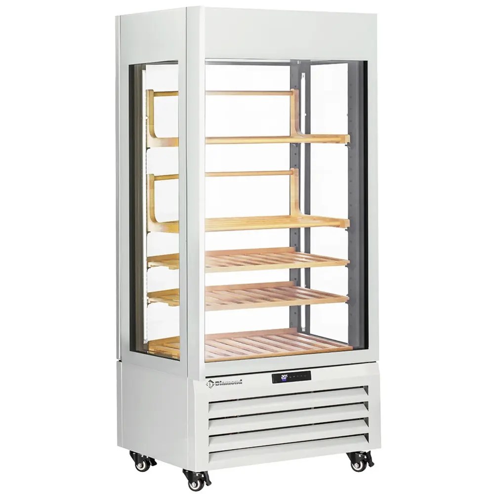 Diamond Wijnkoelvitrine | Exalta | Energiezuinig | 600l (99x 75cl) | Zwart | 1 Zone | 0°c/+10°c | Geforceerd | Wielen (geremd) | 900x650x1900(h)mm