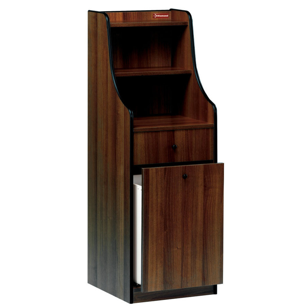 Diamond Dienstmeubel | Gemelamineerd Hout (wengé) | 2 Laden + 2 Planken | 480x480x1450(h)mm