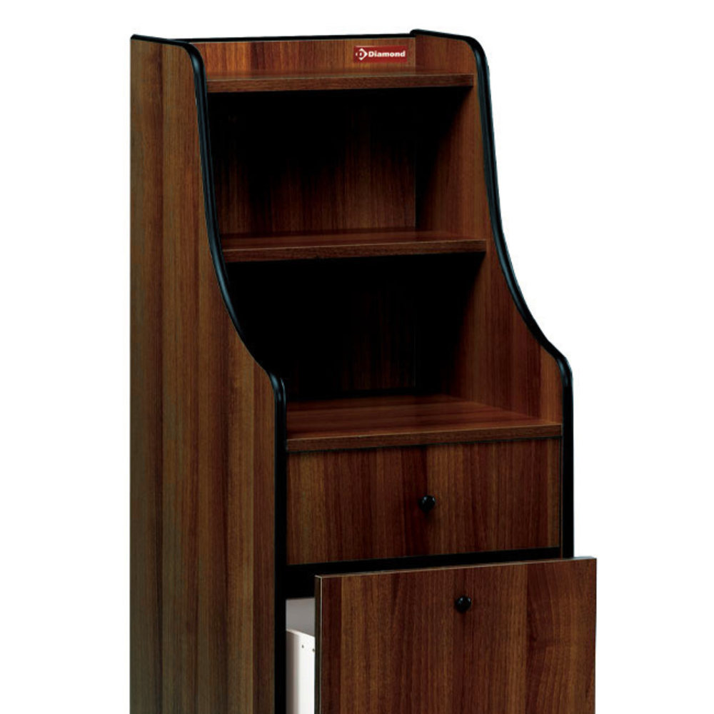 Diamond Dienstmeubel | Gemelamineerd Hout (wengé) | 2 Laden + 2 Planken | 480x480x1450(h)mm