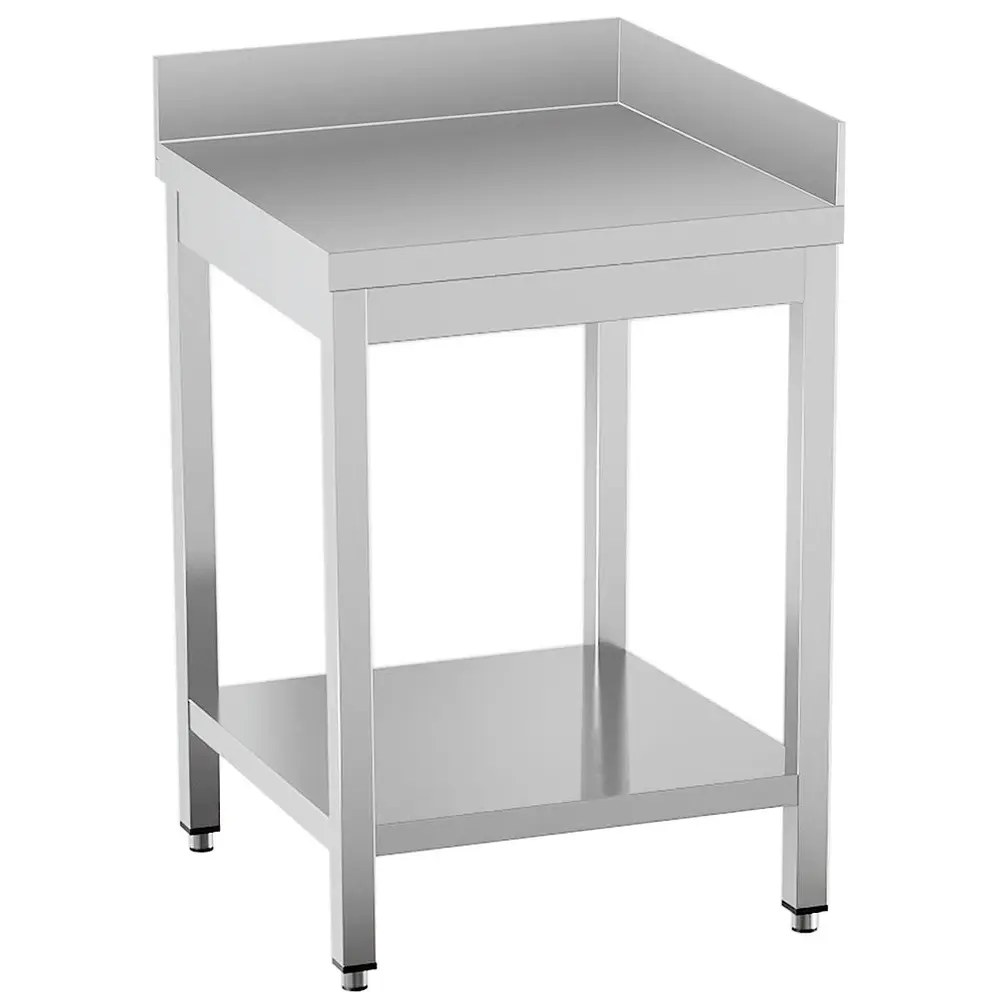 Diamond Hoekwerktafel | Standard Line Evo | Rvs | Bodemschap | Achteropstand | Zelfmontage | 700x700x865/965(h)mm