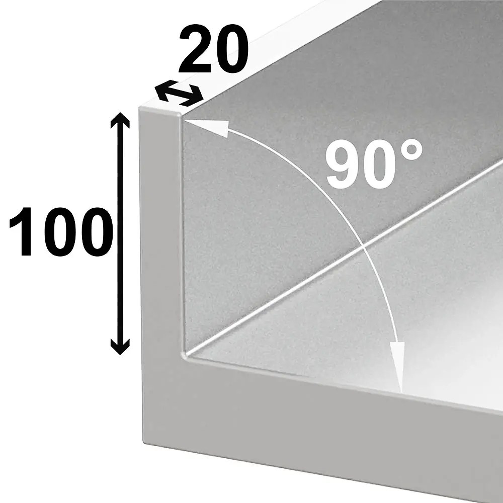 Diamond Hoekwerktafel | Standard Line Evo | Rvs | Bodemschap | Achteropstand | Zelfmontage | 700x700x865/965(h)mm