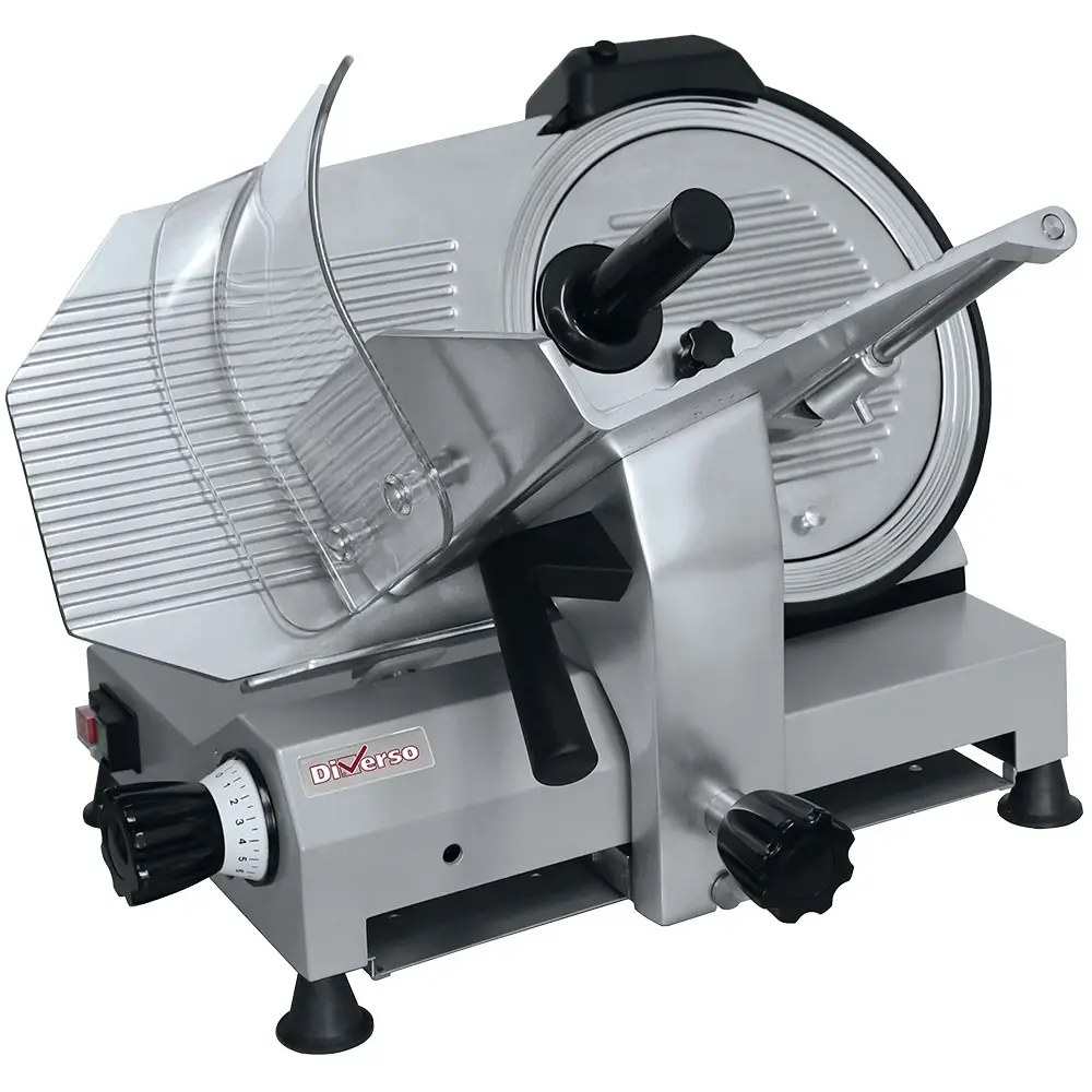 Diverso by Diamond Vleessnijmachine | Mes ø300mm | Capaciteit 260x200mm | Snijdikte 0-15mm | 0.22kw (230v) | 480x600x420(h)mm
