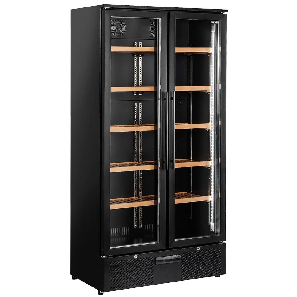 Diverso by Diamond Wijnkoelkast | 460l (150x 75cl) | Zwart | 1 Zone | +5°c/+14°c | Geforceerd | Wielen | 900x558x1800(h)mm