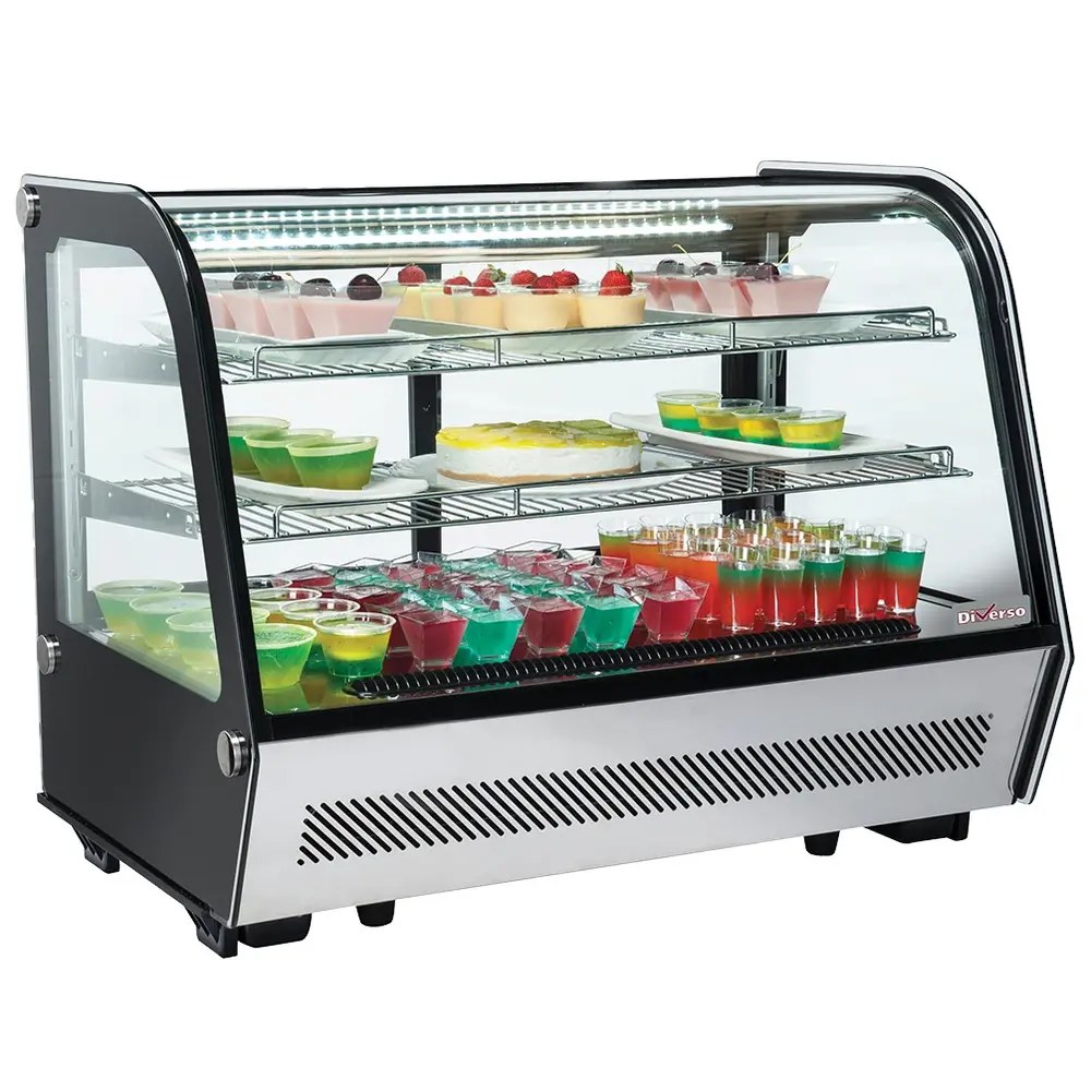 Diverso by Diamond Koelvitrine | 160l | Rvs/zwart | +1°c/+12°c | Geforceerd | 3 Niveaus | 875x570x685(h)mm