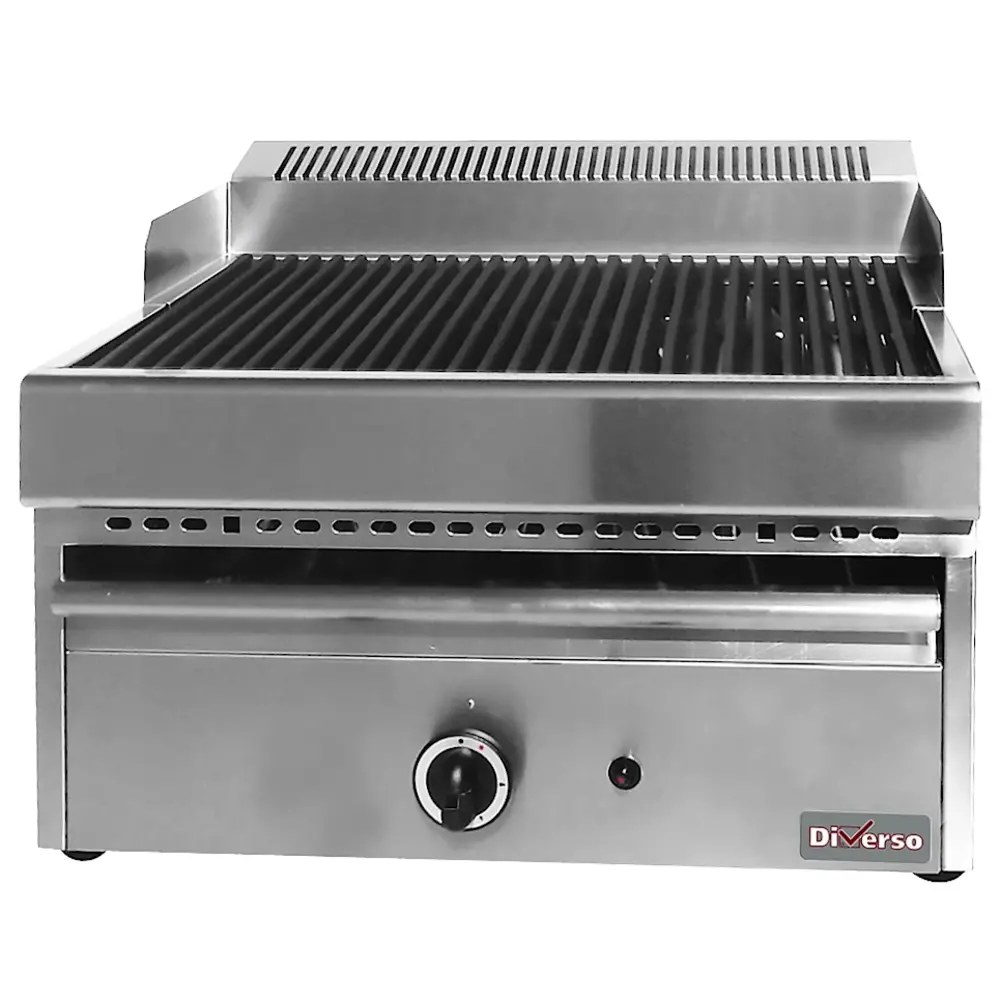 Diverso by Diamond Stoomgrill | Gas | Oppervlak 330x470 (gietijzer) | 9kw | Piëzo Ontsteking | 410x630x430(h)mm