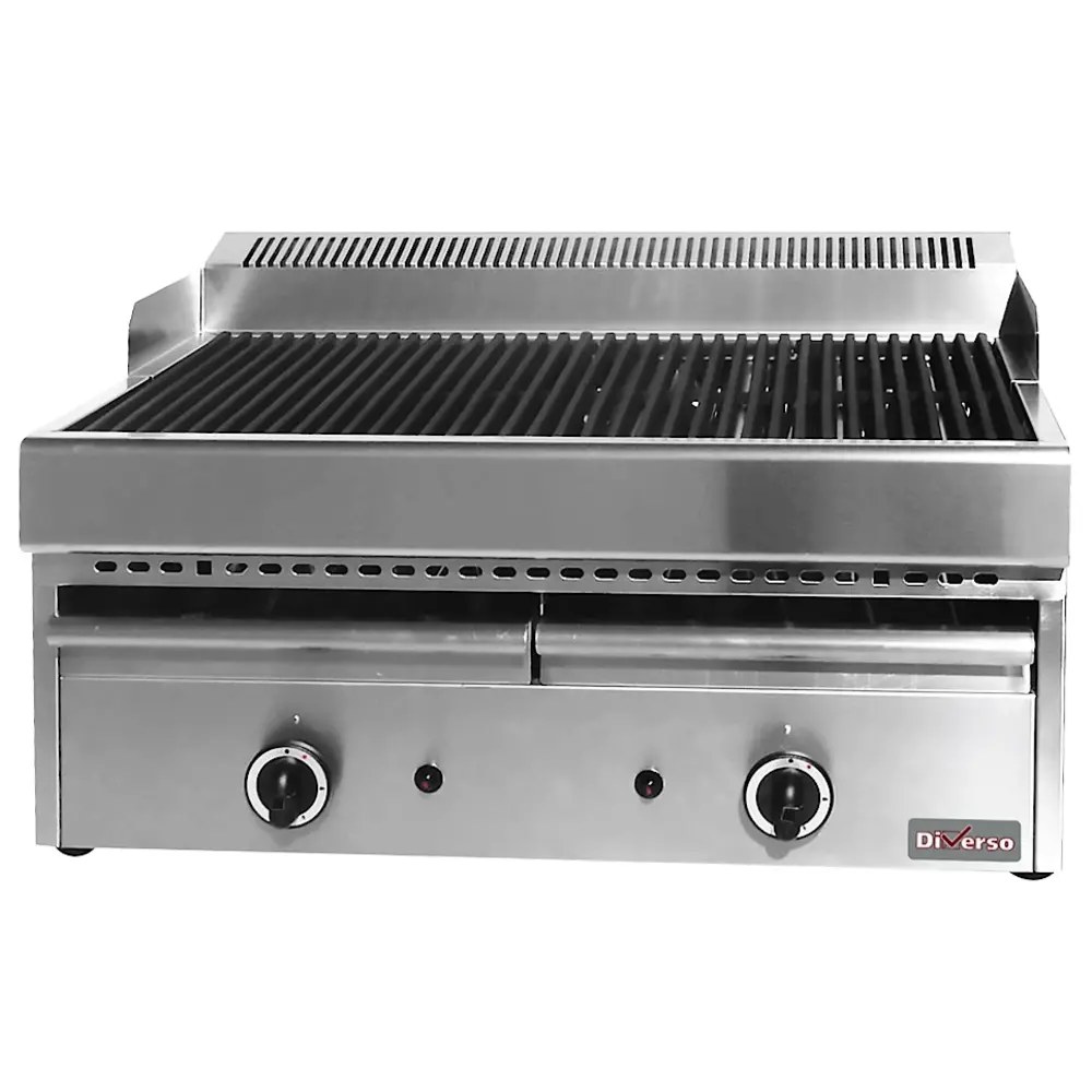 Diverso by Diamond Stoomgrill | Gas | Oppervlak 660x470 (gietijzer) | 18kw | Piëzo Ontsteking | 770x630x430(h)mm