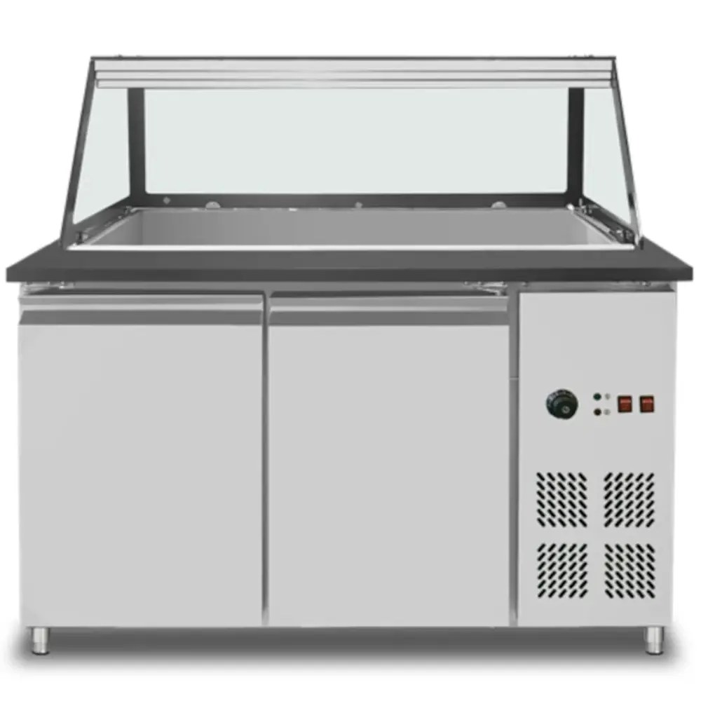 Unninox Bain-marie | Elektrisch | 3x 1/1 GN | 30°c/85°c | 2.4kw (230v) | Aftapkraan | Gesloten Onderkast | 1230x820x855(h)mm