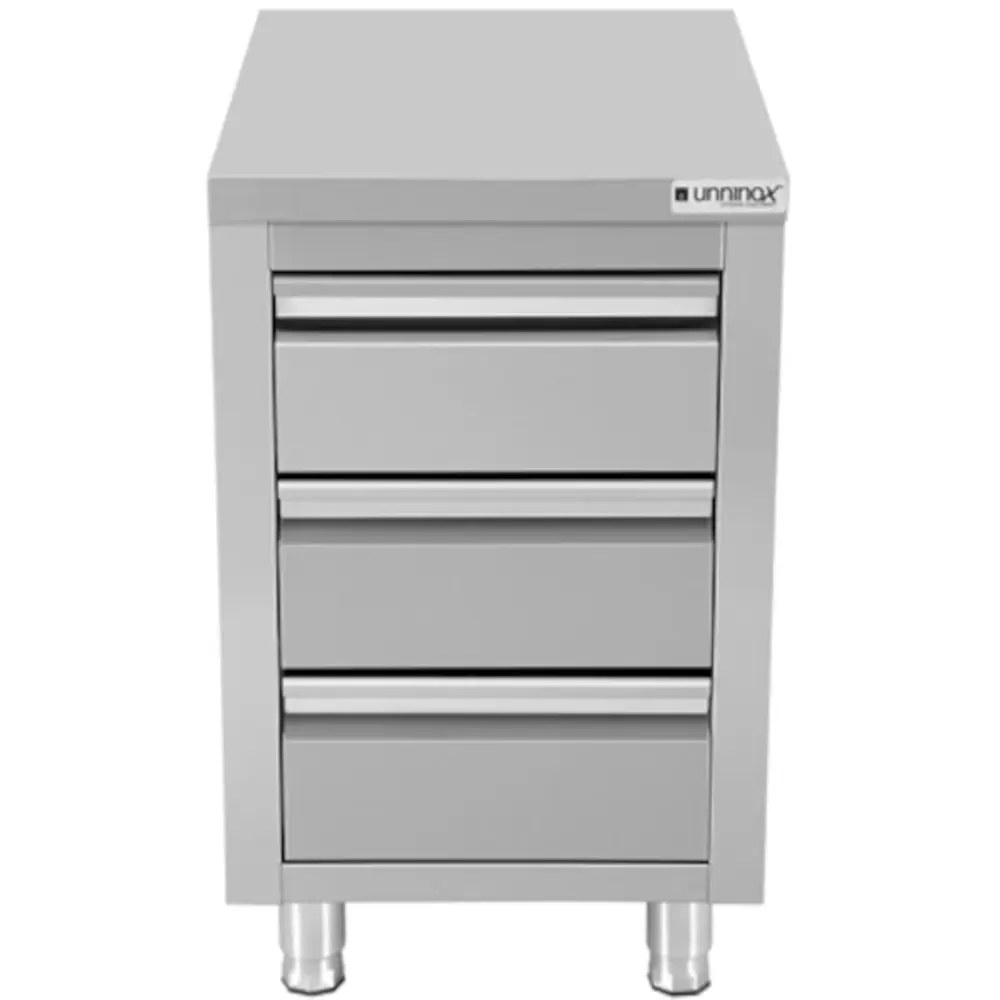 Unninox Werktafel | Rvs | 3 Laden | 500x700x850(h)mm