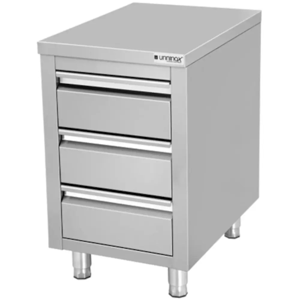 Unninox Werktafel | Rvs | 3 Laden | 500x700x850(h)mm