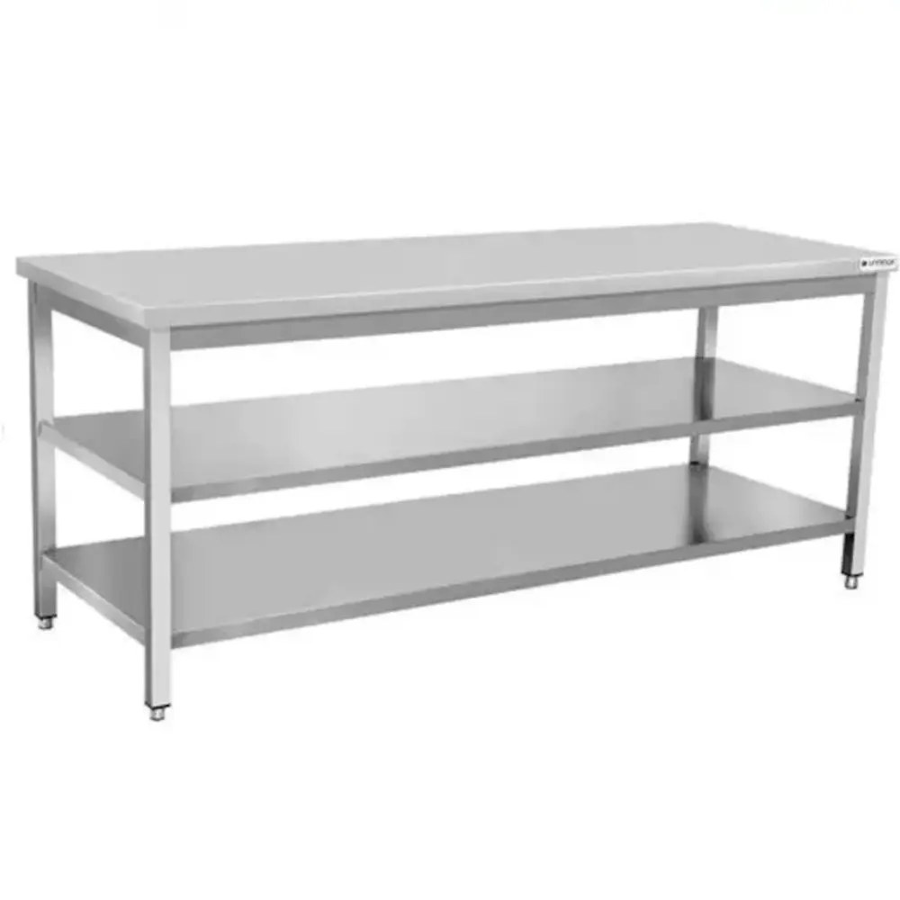 Unninox Werktafel | Rvs | Zelfmontage | Tussen-/bodemschap | Diepte 600mm | Hoogte 850/900mm | Breedte 700-2000mm