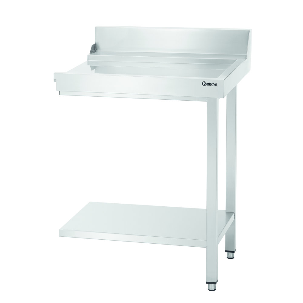 Bartscher Afvoertafel DS 700r Rvs | Onderschap + Achteropstand | 700x720x850(h)mm