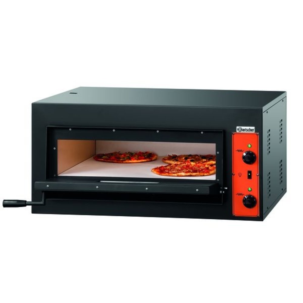Bartscher Pizzaoven | Elektrisch | CT 100 | Zwart | 1x4 ø30cm | 1 Kamer | 4.2kw | Bodem Van Vuurvaste Steen | 890x860x430(h)mm