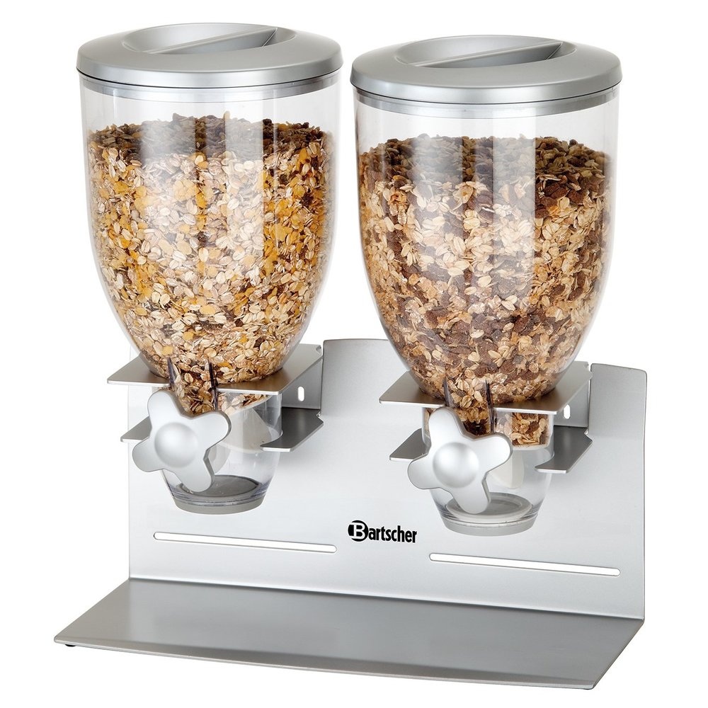Bartscher Ontbijtgranendispenser Dubbel 2x 3,5l | Geschikt Voor Wandmontage | 360x170x395(h)mm