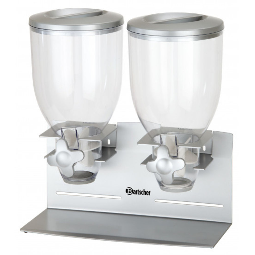 Bartscher Ontbijtgranendispenser Dubbel 2x 3,5l | Geschikt Voor Wandmontage | 360x170x395(h)mm
