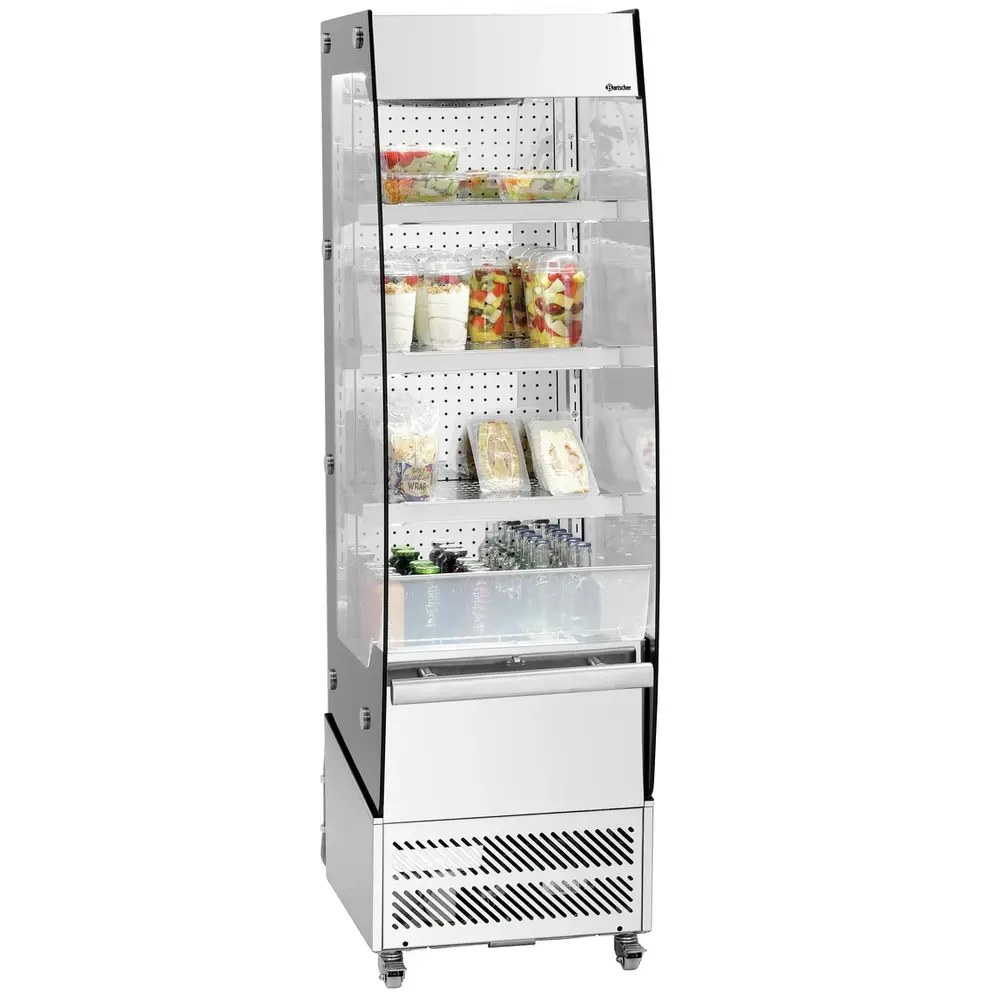 Bartscher Wandkoeling | Rimi | Rvs | +2°c/+10°c | Geforceerd | Open | Intern Nachtgordijn | Wielen (geremd) | 505x665x1740(h)mm