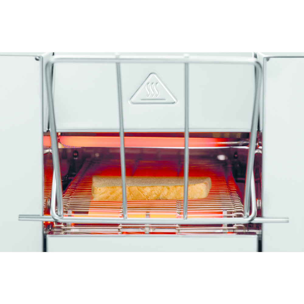 Bartscher Doorlooptoaster | Mini-xs | Rvs | Enkel | Max. 90/u. | 1kw (230v) | 235x655x395(h)mm