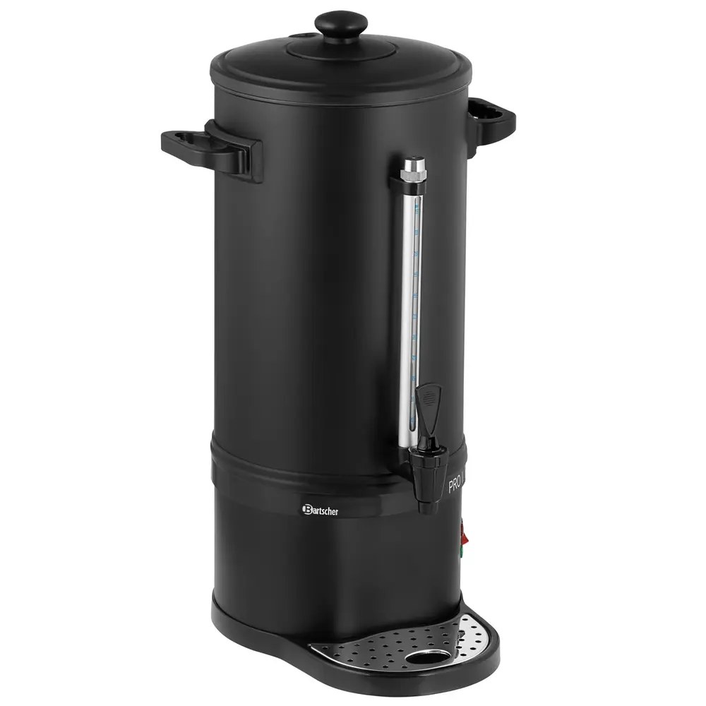 Bartscher Koffiepercolator | Pro II | Zwart | 9L | 1.2kw (230v) | Enkelwandig | Lekbak | 315x315x550(h)mm