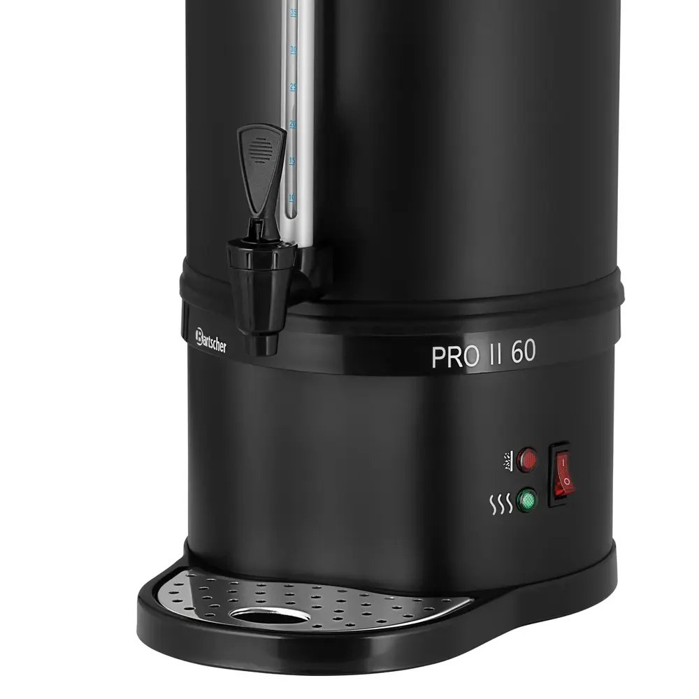 Bartscher Koffiepercolator | Pro II | Zwart | 9L | 1.2kw (230v) | Enkelwandig | Lekbak | 315x315x550(h)mm