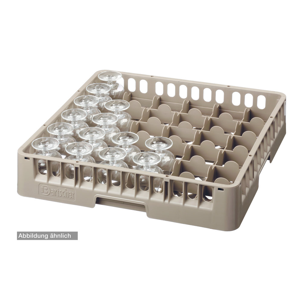 Bartscher Glazenkorf Kunststof Bruin | 36 Vakken | 500x500x183(h)mm