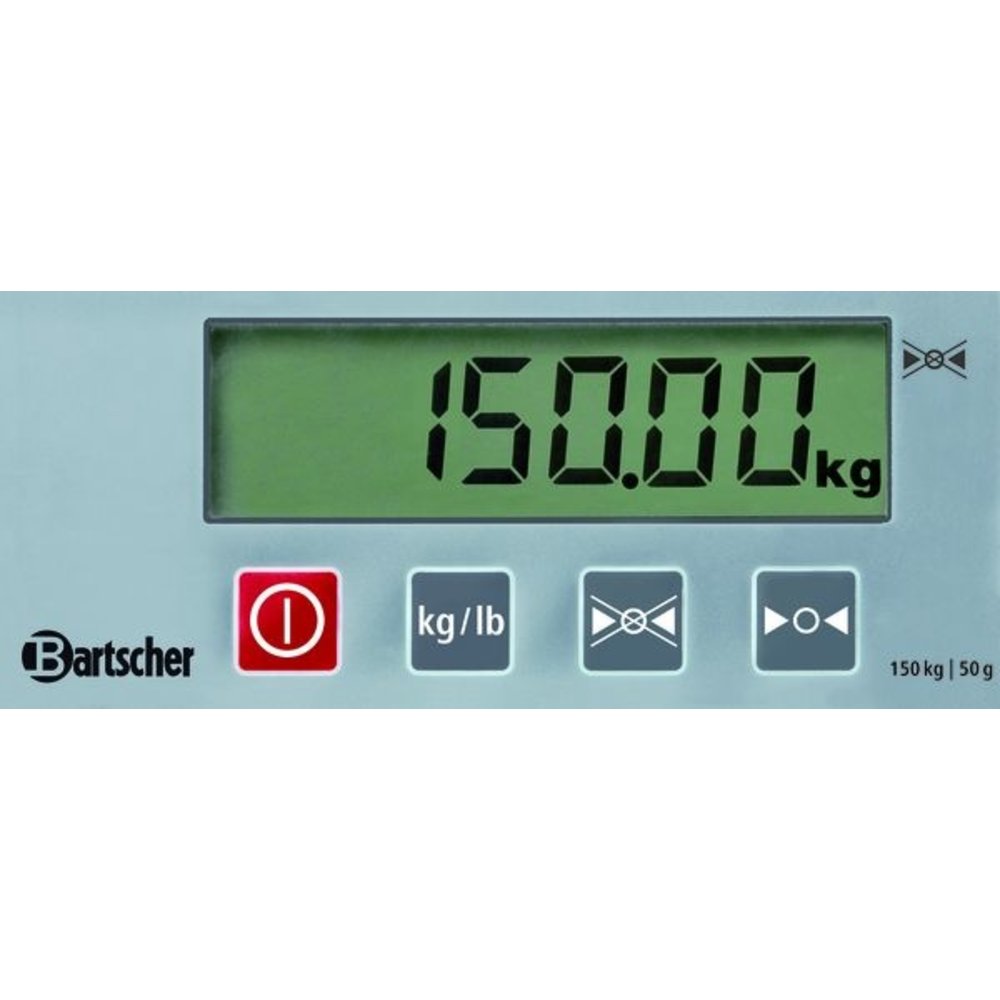 Bartscher Digitale Weegschaal Rvs | 150kg/50g | 230v | 320x305x42(h)mm