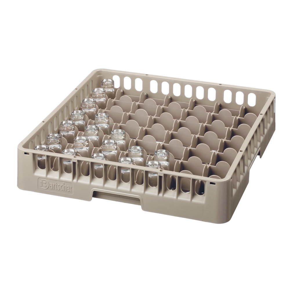 Bartscher Glazenkorf Kunststof Bruin | 49 Vakken | 500x500x100(h)mm