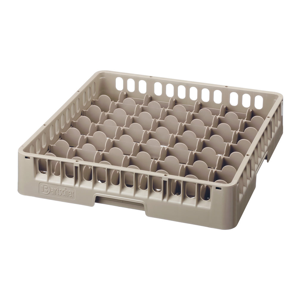Bartscher Glazenkorf Kunststof Bruin | 49 Vakken | 500x500x100(h)mm