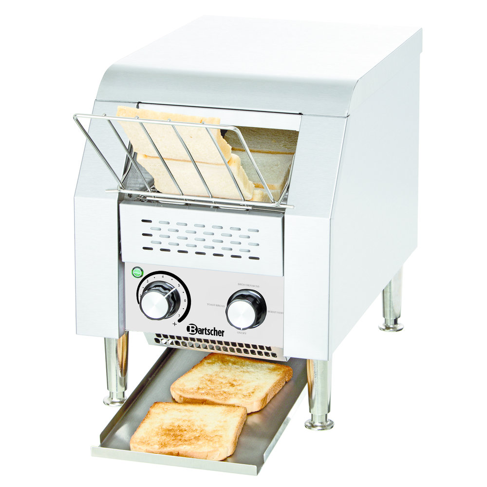 Bartscher Doorlooptoaster | Mini | Rvs | Enkel | Max. 75/u. | 1.34kw (230v) | 285x420x390(h)mm