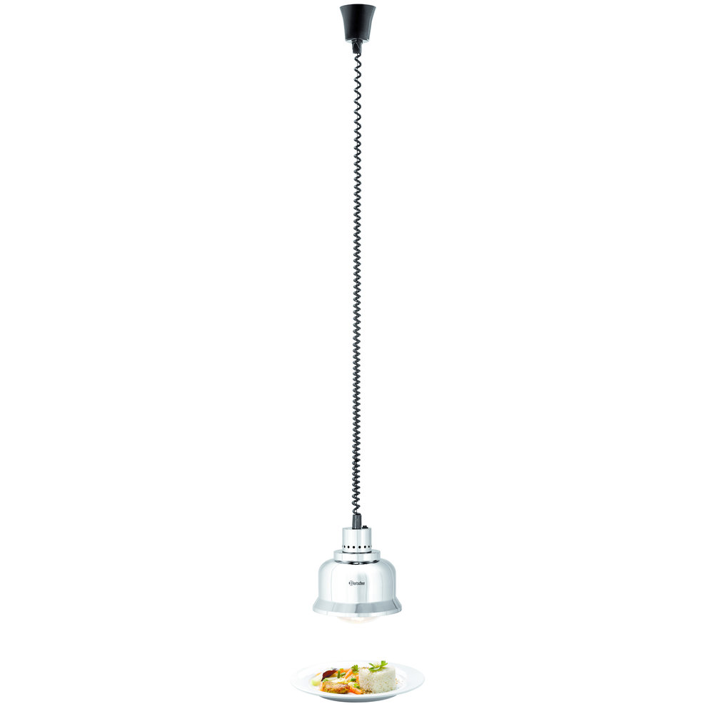 Bartscher Warmhoudlamp | Zilver | Hoogglans | 1 Infraroodlamp Incandescent | 230v | 230x230x250(h)mm