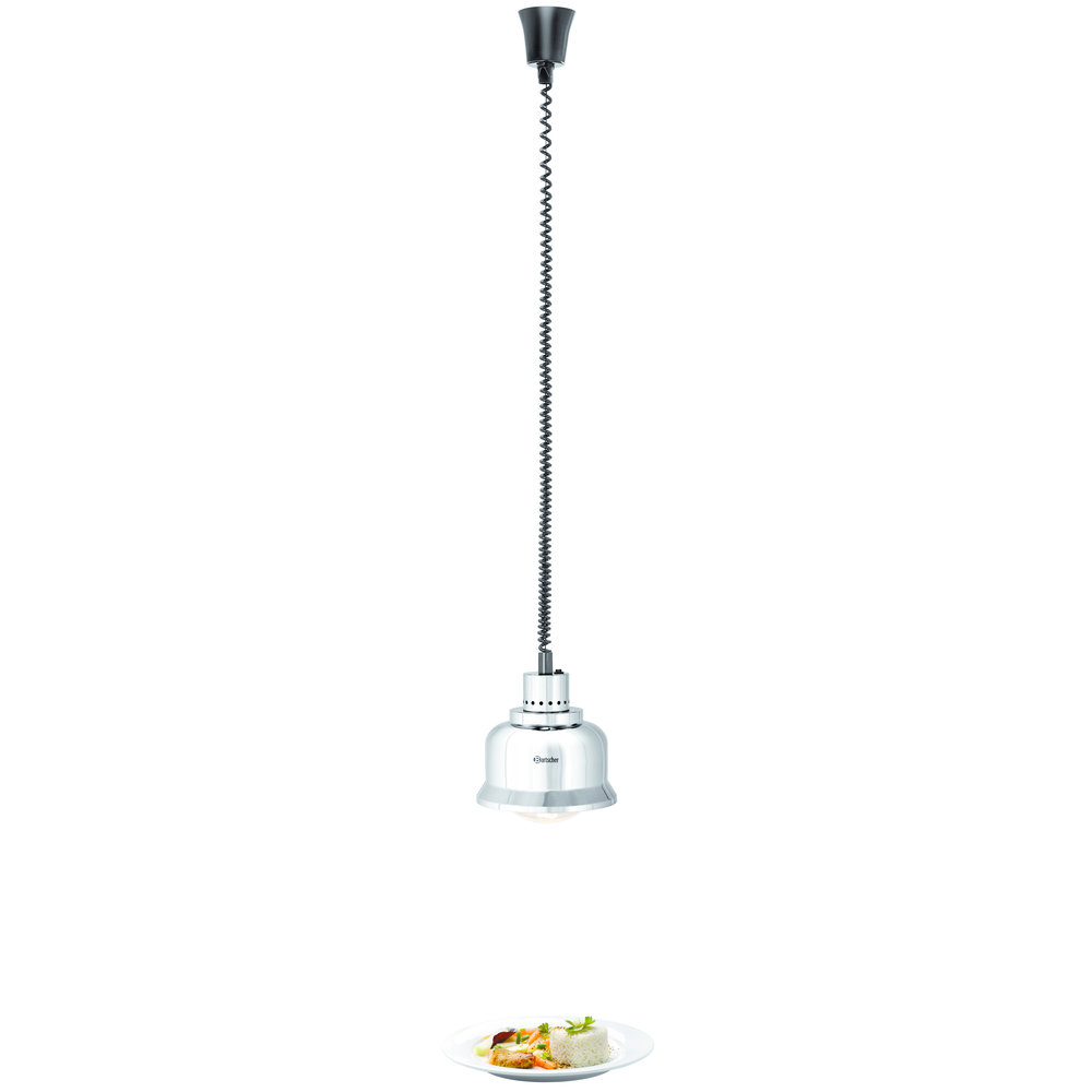 Bartscher Warmhoudlamp | Zilver | Hoogglans | 1 Infraroodlamp Incandescent | 230v | 230x230x250(h)mm